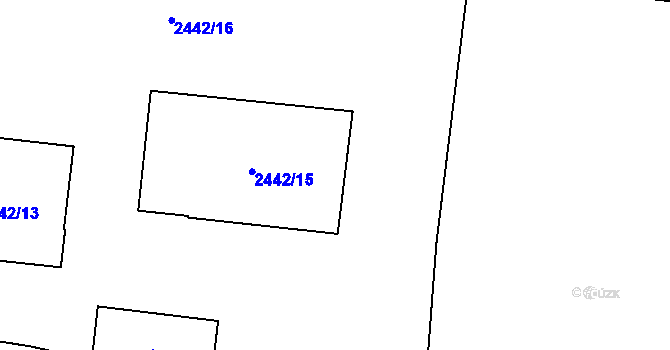 Parcela st. 2442/18 v KÚ Břevnov, Katastrální mapa