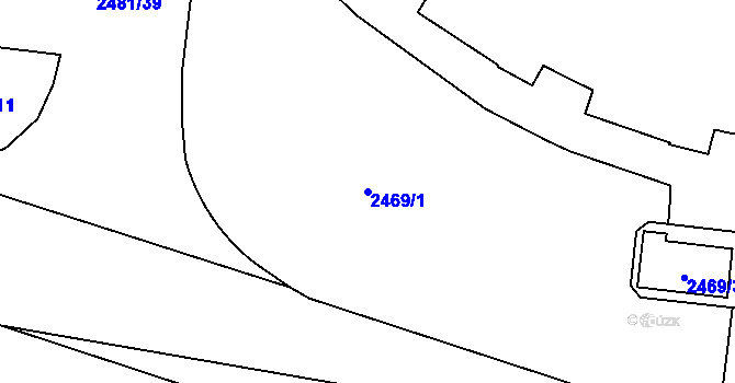 Parcela st. 2469/1 v KÚ Břevnov, Katastrální mapa