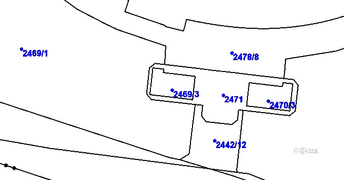Parcela st. 2469/3 v KÚ Břevnov, Katastrální mapa