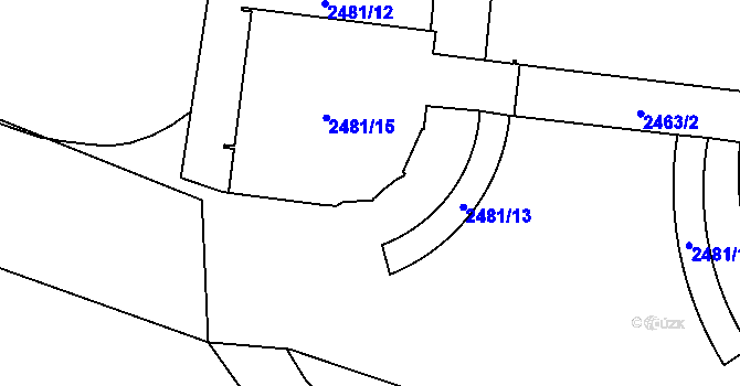 Parcela st. 2481/18 v KÚ Břevnov, Katastrální mapa