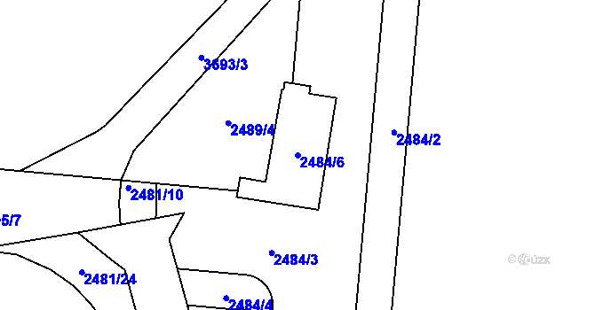 Parcela st. 2484/6 v KÚ Břevnov, Katastrální mapa