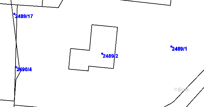 Parcela st. 2489/2 v KÚ Břevnov, Katastrální mapa
