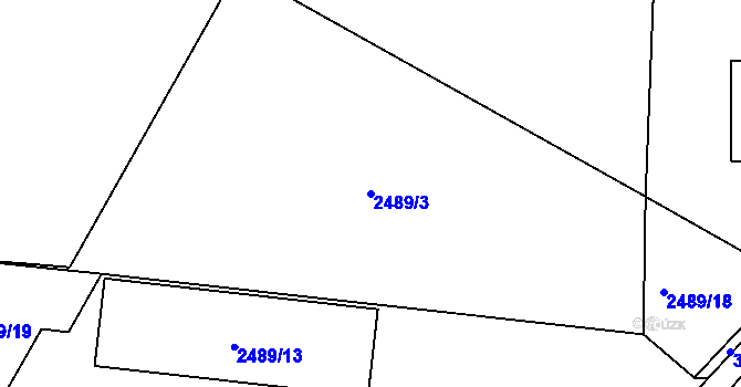 Parcela st. 2489/3 v KÚ Břevnov, Katastrální mapa