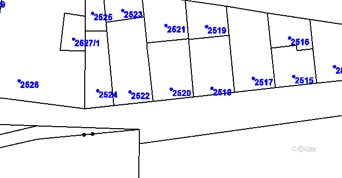 Parcela st. 2520 v KÚ Břevnov, Katastrální mapa