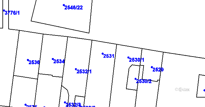 Parcela st. 2531 v KÚ Břevnov, Katastrální mapa