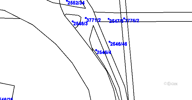 Parcela st. 2546/4 v KÚ Břevnov, Katastrální mapa