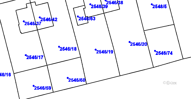 Parcela st. 2546/19 v KÚ Břevnov, Katastrální mapa