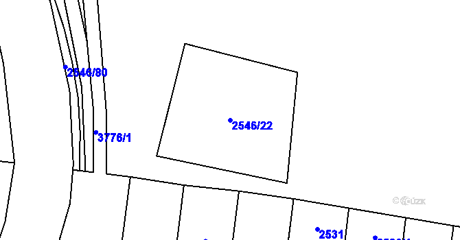 Parcela st. 2546/22 v KÚ Břevnov, Katastrální mapa