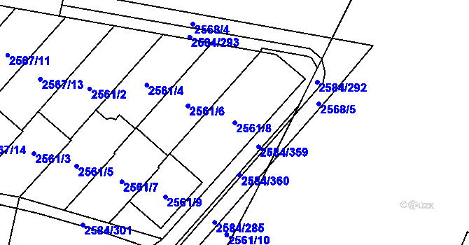 Parcela st. 2561/8 v KÚ Břevnov, Katastrální mapa
