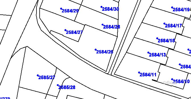 Parcela st. 2584/26 v KÚ Břevnov, Katastrální mapa