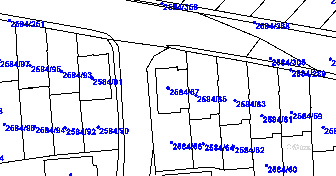 Parcela st. 2584/67 v KÚ Břevnov, Katastrální mapa