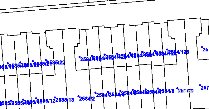 Parcela st. 2584/120 v KÚ Břevnov, Katastrální mapa