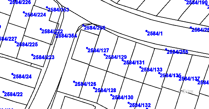 Parcela st. 2584/129 v KÚ Břevnov, Katastrální mapa
