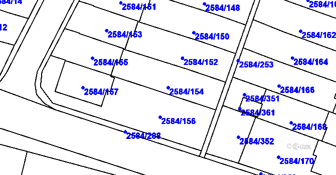 Parcela st. 2584/154 v KÚ Břevnov, Katastrální mapa