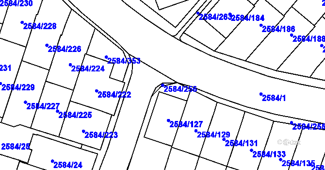 Parcela st. 2584/256 v KÚ Břevnov, Katastrální mapa