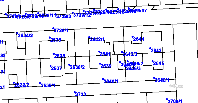 Parcela st. 2641 v KÚ Břevnov, Katastrální mapa