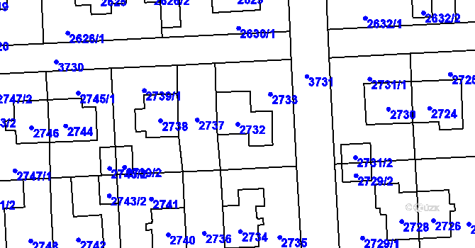 Parcela st. 2732 v KÚ Břevnov, Katastrální mapa