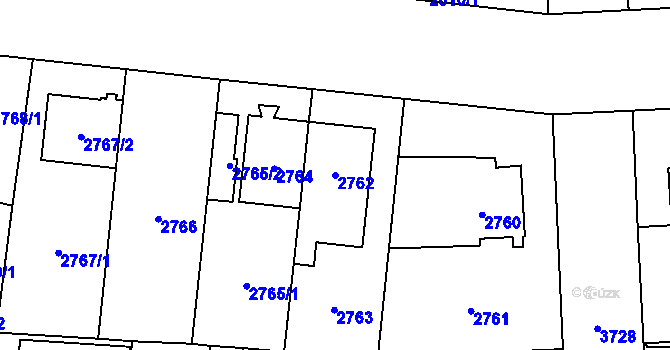 Parcela st. 2762 v KÚ Břevnov, Katastrální mapa