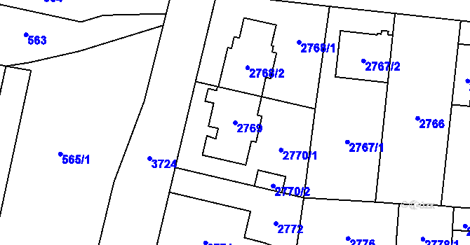 Parcela st. 2769 v KÚ Břevnov, Katastrální mapa