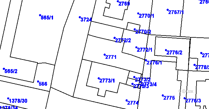 Parcela st. 2771 v KÚ Břevnov, Katastrální mapa