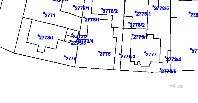 Parcela st. 2775 v KÚ Břevnov, Katastrální mapa