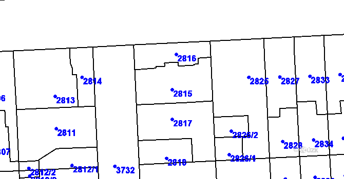 Parcela st. 2815 v KÚ Břevnov, Katastrální mapa