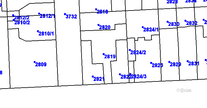 Parcela st. 2819 v KÚ Břevnov, Katastrální mapa