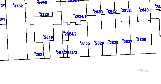 Parcela st. 2823 v KÚ Břevnov, Katastrální mapa