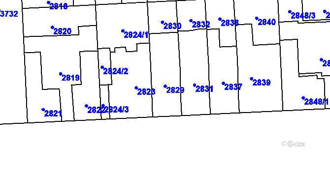 Parcela st. 2829 v KÚ Břevnov, Katastrální mapa