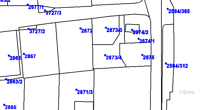Parcela st. 2873/4 v KÚ Břevnov, Katastrální mapa