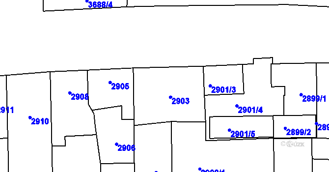 Parcela st. 2903 v KÚ Břevnov, Katastrální mapa