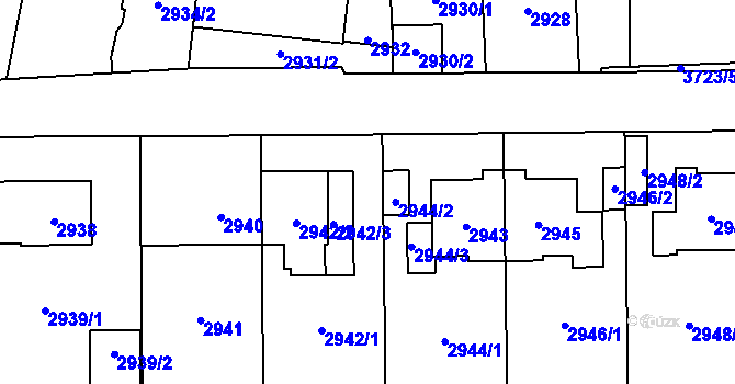 Parcela st. 2942/4 v KÚ Břevnov, Katastrální mapa