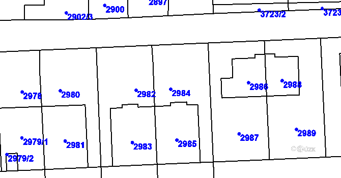 Parcela st. 2984 v KÚ Břevnov, Katastrální mapa