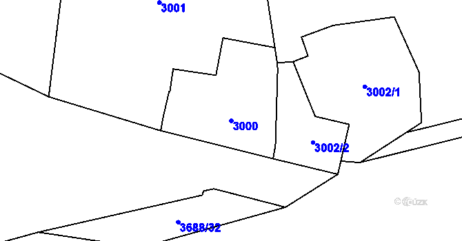 Parcela st. 3000 v KÚ Břevnov, Katastrální mapa