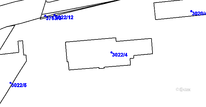 Parcela st. 3022/4 v KÚ Břevnov, Katastrální mapa