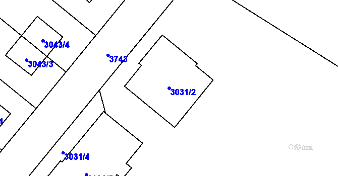 Parcela st. 3031/2 v KÚ Břevnov, Katastrální mapa