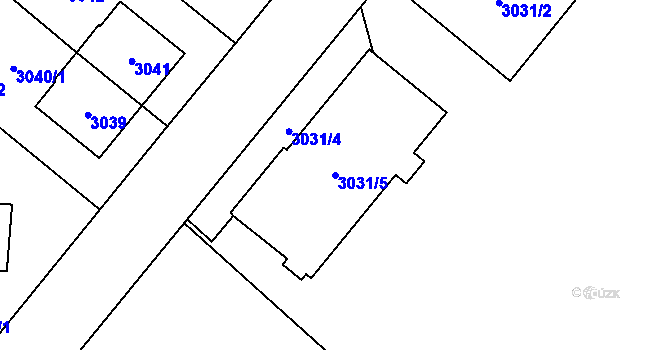 Parcela st. 3031/5 v KÚ Břevnov, Katastrální mapa