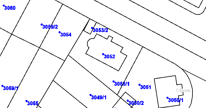 Parcela st. 3052 v KÚ Břevnov, Katastrální mapa