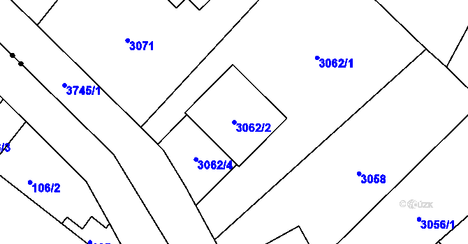 Parcela st. 3062/2 v KÚ Břevnov, Katastrální mapa