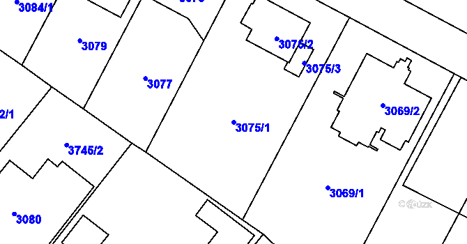 Parcela st. 3075/1 v KÚ Břevnov, Katastrální mapa