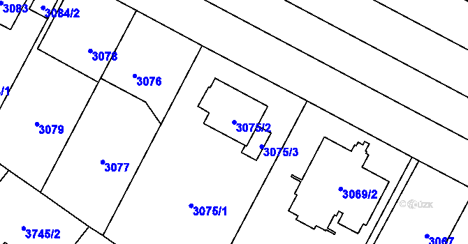 Parcela st. 3075/2 v KÚ Břevnov, Katastrální mapa