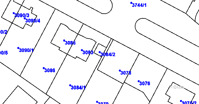 Parcela st. 3084/2 v KÚ Břevnov, Katastrální mapa