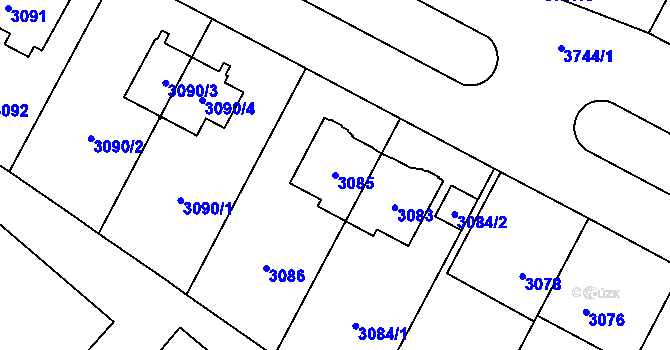 Parcela st. 3085 v KÚ Břevnov, Katastrální mapa
