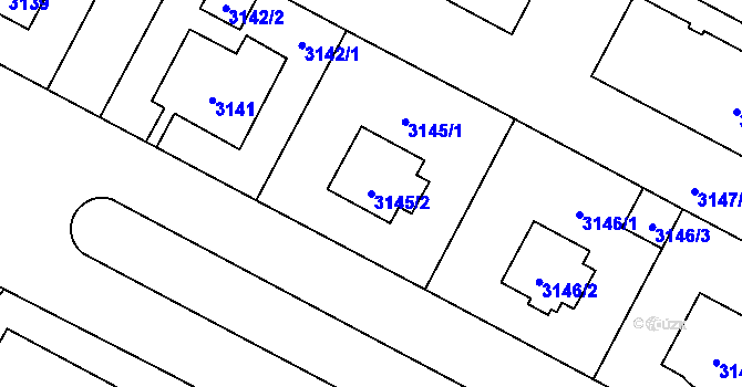 Parcela st. 3145/2 v KÚ Břevnov, Katastrální mapa