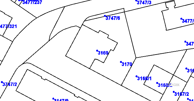 Parcela st. 3169 v KÚ Břevnov, Katastrální mapa