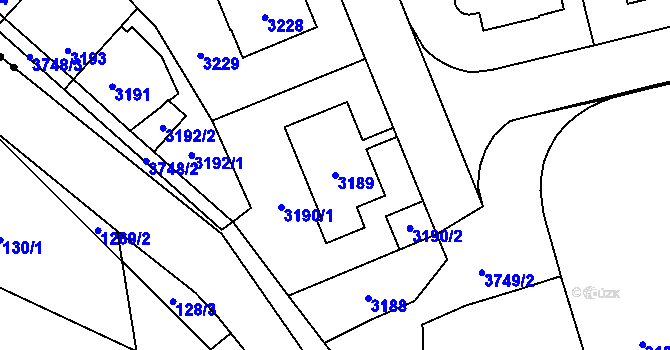 Parcela st. 3189 v KÚ Břevnov, Katastrální mapa