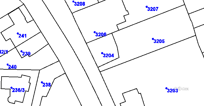 Parcela st. 3204 v KÚ Břevnov, Katastrální mapa
