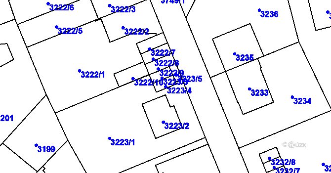 Parcela st. 3223/4 v KÚ Břevnov, Katastrální mapa