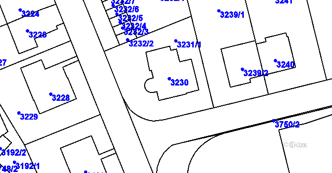 Parcela st. 3230 v KÚ Břevnov, Katastrální mapa