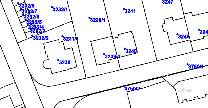 Parcela st. 3239/2 v KÚ Břevnov, Katastrální mapa